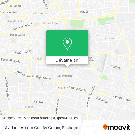 Mapa de Av Jose Arrieta Con Av Grecia