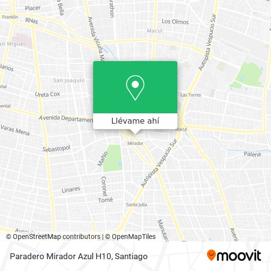 Mapa de Paradero Mirador Azul  H10