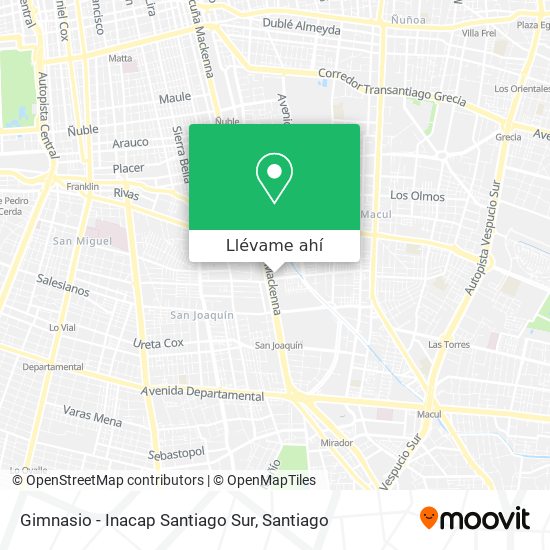 Mapa de Gimnasio - Inacap Santiago Sur
