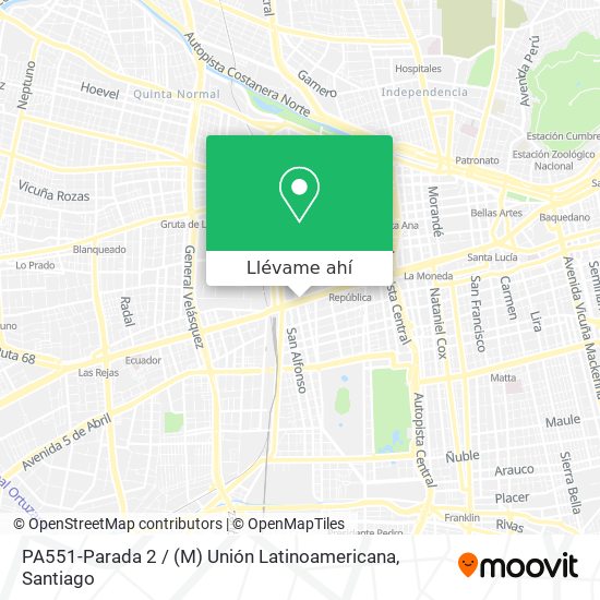 Mapa de PA551-Parada 2 / (M) Unión Latinoamericana