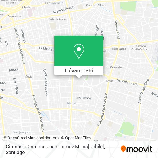 Mapa de Gimnasio Campus Juan Gomez Millas[Uchile]