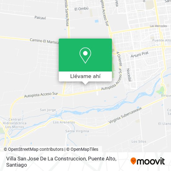 Mapa de Villa San Jose De La Construccion, Puente Alto