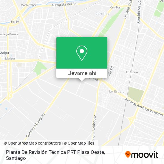 Mapa de Planta De Revisión Técnica PRT Plaza Oeste