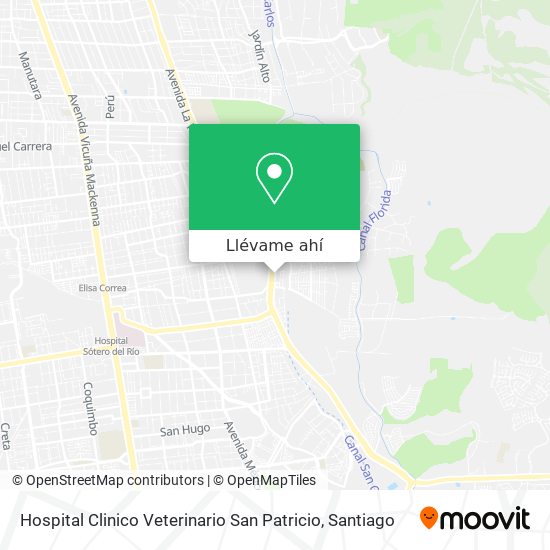 Mapa de Hospital Clinico Veterinario San Patricio