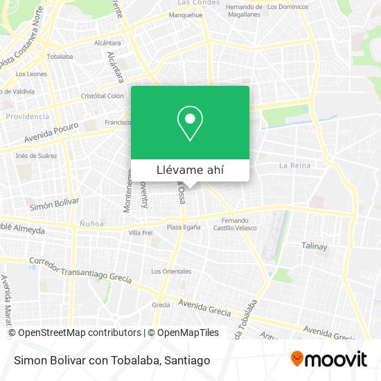 Mapa de Simon Bolivar con Tobalaba