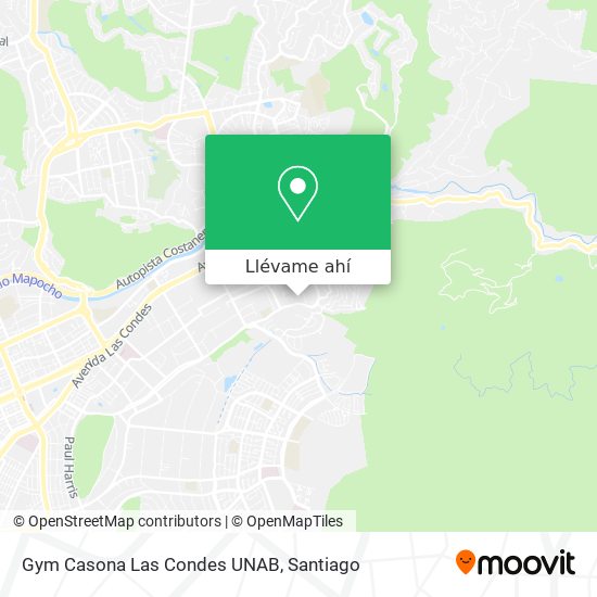 Mapa de Gym Casona Las Condes UNAB