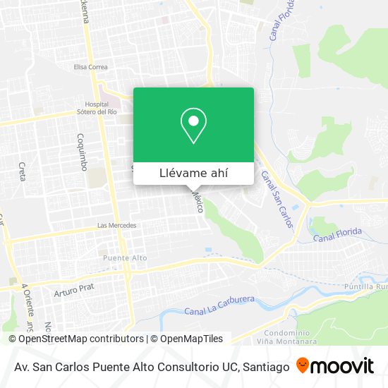 Mapa de Av. San Carlos Puente Alto Consultorio UC