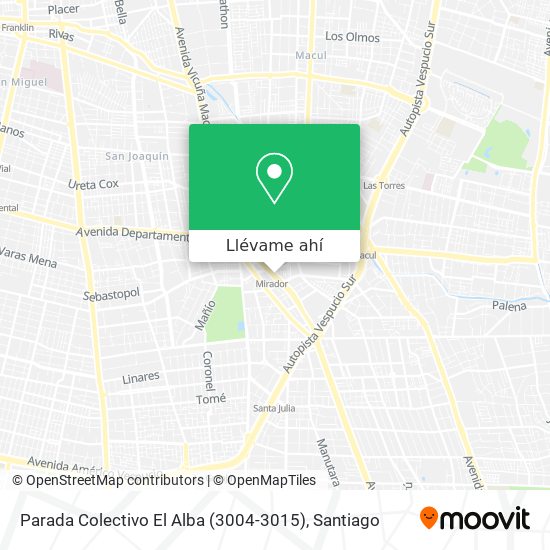 Mapa de Parada Colectivo El Alba (3004-3015)