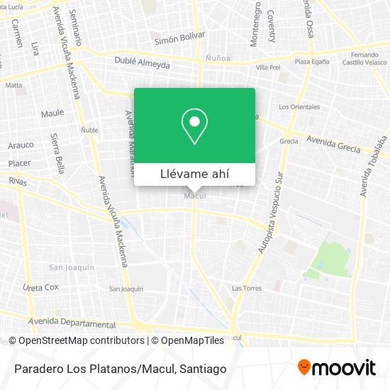 Mapa de Paradero Los Platanos/Macul