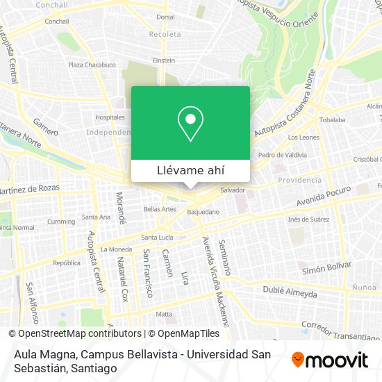 Mapa de Aula Magna, Campus Bellavista - Universidad San Sebastián