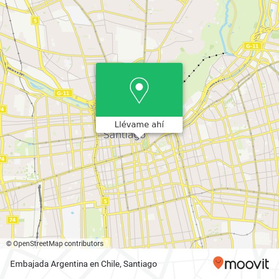 Mapa de Embajada Argentina en Chile