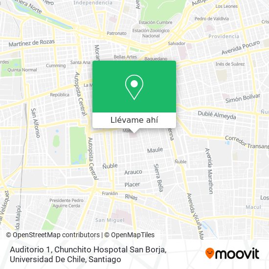 Mapa de Auditorio 1, Chunchito Hospotal San Borja, Universidad De Chile