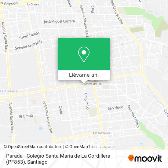 Mapa de Parada - Colegio Santa María de La Cordillera (PF853)