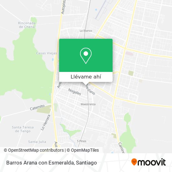 Mapa de Barros Arana con Esmeralda