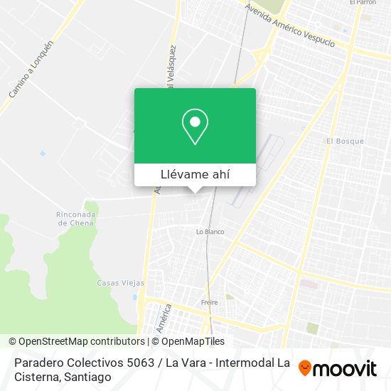 Mapa de Paradero Colectivos 5063 / La Vara - Intermodal La Cisterna