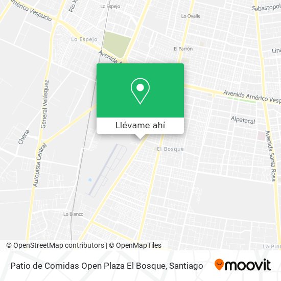 Mapa de Patio de Comidas Open Plaza El Bosque