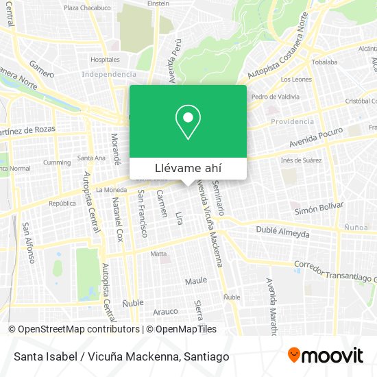 Mapa de Santa Isabel / Vicuña Mackenna