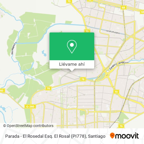 Mapa de Parada - El Rosedal Esq. El Rosal (PI778)