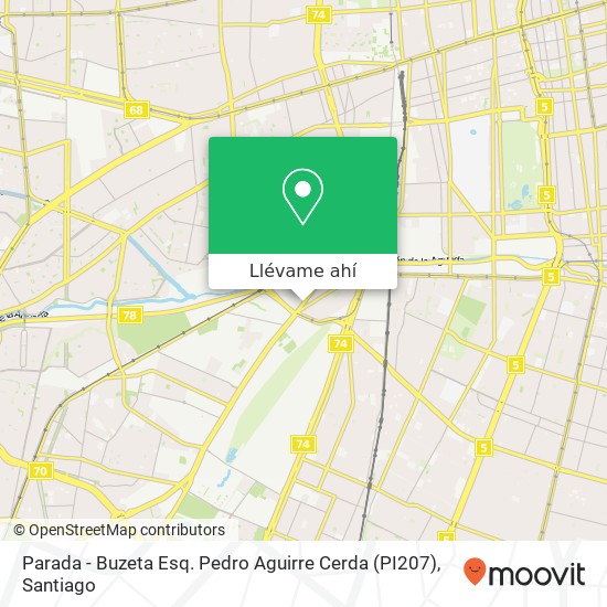 Mapa de Parada - Buzeta Esq. Pedro Aguirre Cerda (PI207)