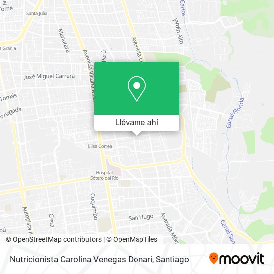 Mapa de Nutricionista Carolina Venegas Donari