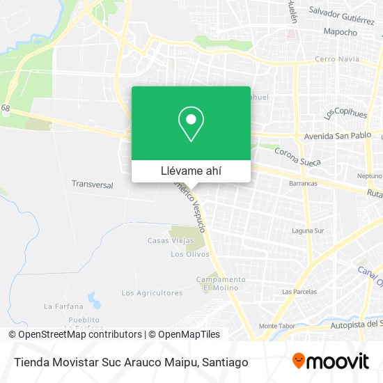 Mapa de Tienda Movistar Suc Arauco Maipu