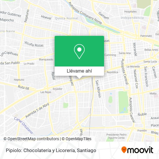 Mapa de Pipiolo: Chocolatería y Licorería