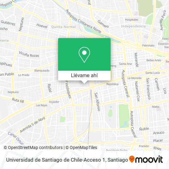 Mapa de Universidad de Santiago de Chile-Acceso 1