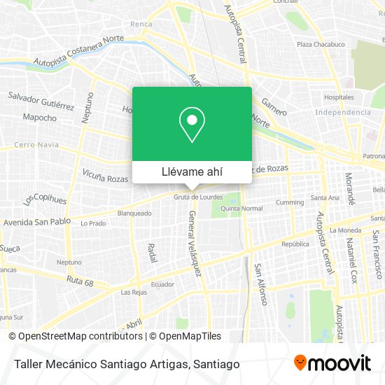 Mapa de Taller Mecánico Santiago Artigas