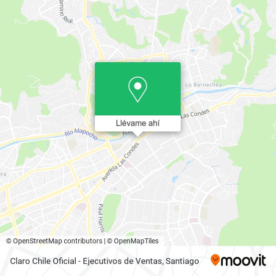 Mapa de Claro Chile Oficial - Ejecutivos de Ventas