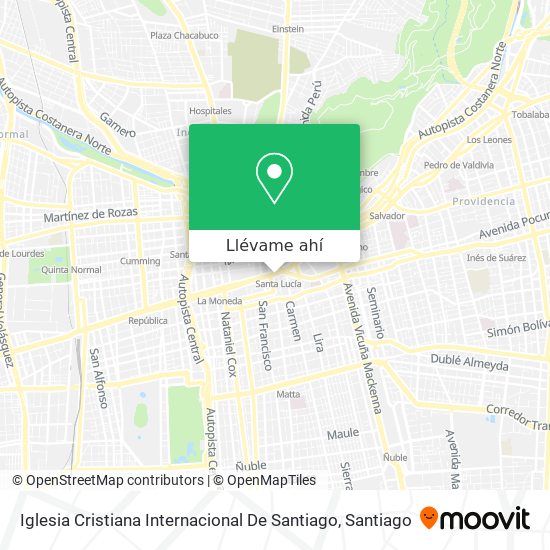 Mapa de Iglesia Cristiana Internacional De Santiago