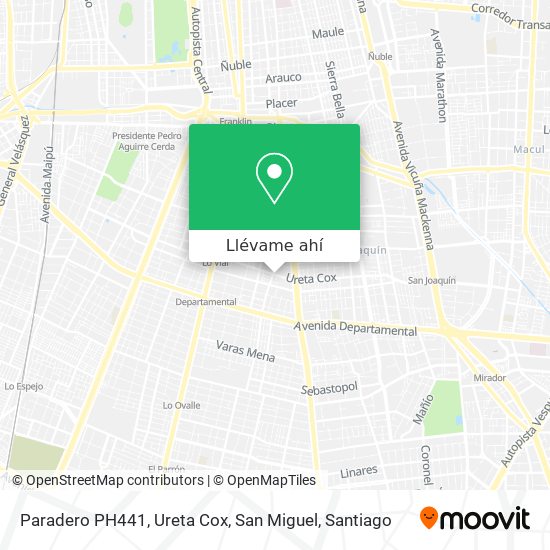 Mapa de Paradero PH441, Ureta Cox, San Miguel