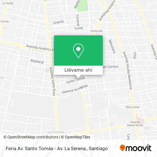 Mapa de Feria Av. Santo Tomás - Av. La Serena.