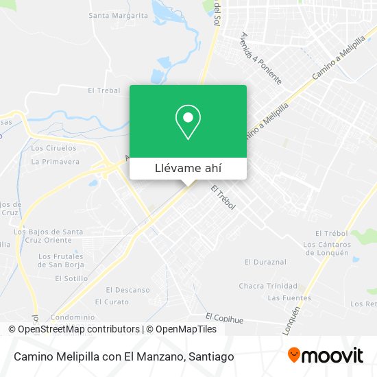 Mapa de Camino Melipilla con El Manzano
