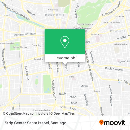 Mapa de Strip Center Santa Isabel