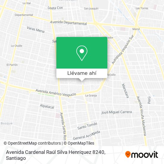 Mapa de Avenida Cardenal Raúl Silva Henríquez 8240