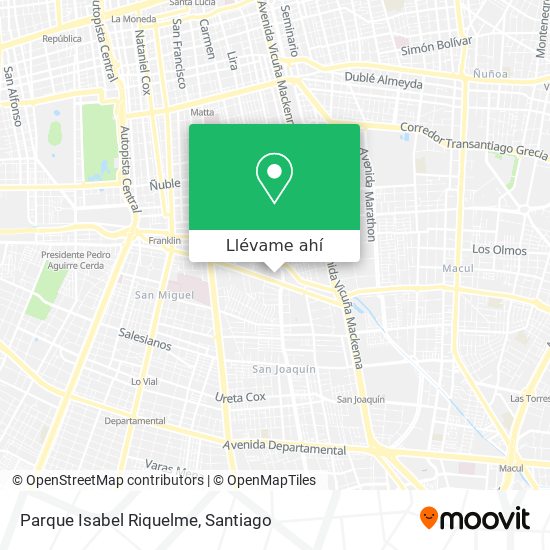 Mapa de Parque Isabel Riquelme