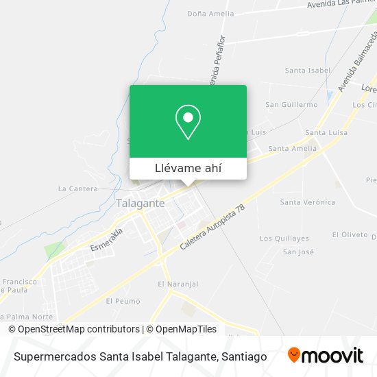 Mapa de Supermercados Santa Isabel Talagante