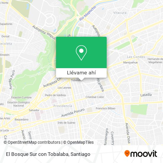 Mapa de El Bosque Sur con Tobalaba