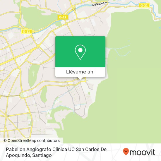 Mapa de Pabellon Angiografo Clinica UC San	Carlos De Apoquindo