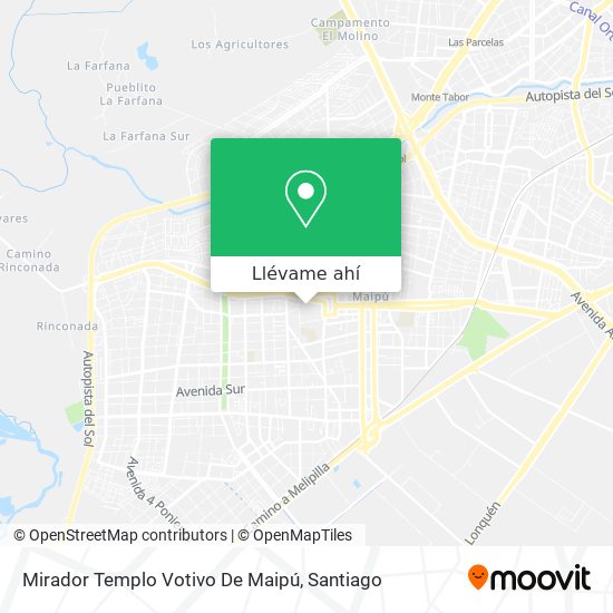 Mapa de Mirador Templo Votivo De Maipú