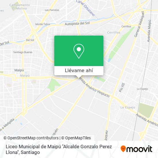 Mapa de Liceo Municipal de Maipú "Alcalde Gonzalo Perez Llona"