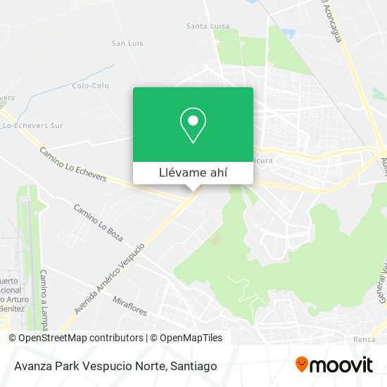 Mapa de Avanza Park Vespucio Norte