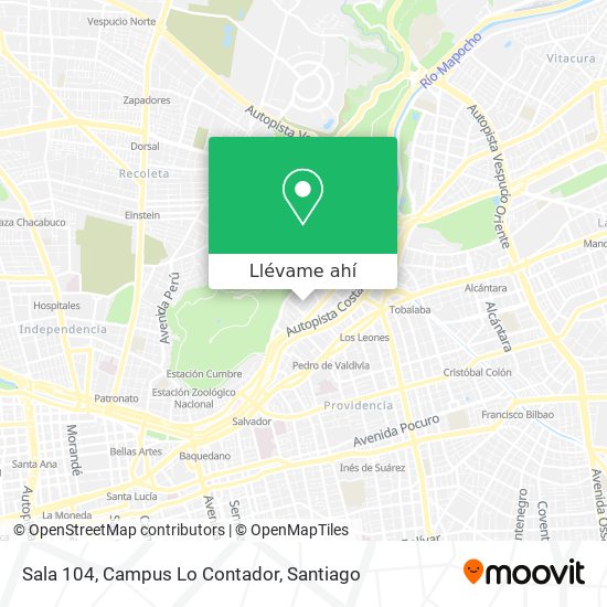 Mapa de Sala 104, Campus Lo Contador