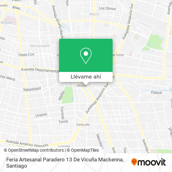 Mapa de Feria Artesanal Paradero 13 De Vicuña Mackenna