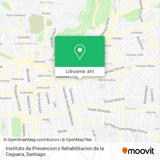 Mapa de Instituto de Prevencion y Rehabilitacion de la Ceguera