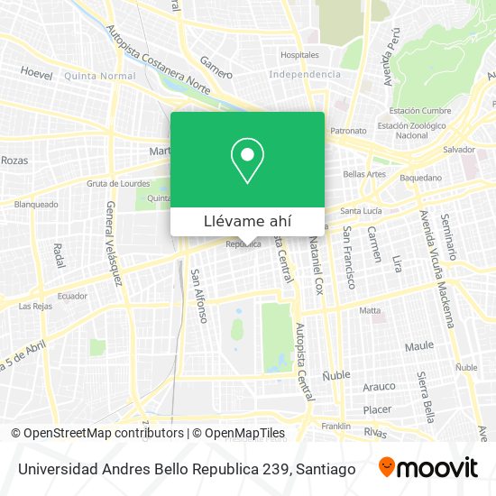 Mapa de Universidad Andres Bello Republica 239