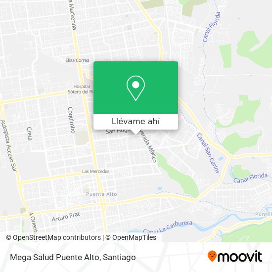 Mapa de Mega Salud Puente Alto