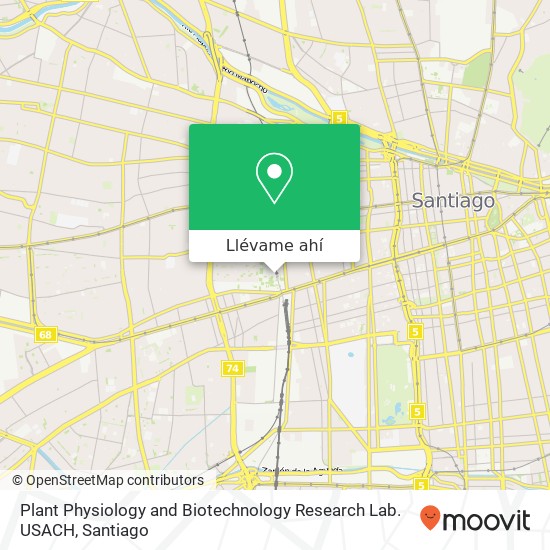 Mapa de Plant Physiology and Biotechnology Research Lab. USACH