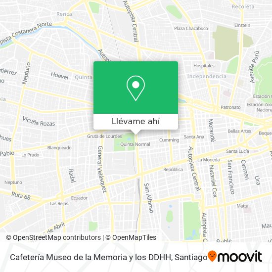 Cómo llegar a Cafetería Museo de la Memoria y los DDHH en Santiago en Metro  o Micro?