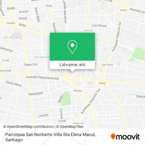 Mapa de Parroquia San Norberto Villa Sta Elena Macul